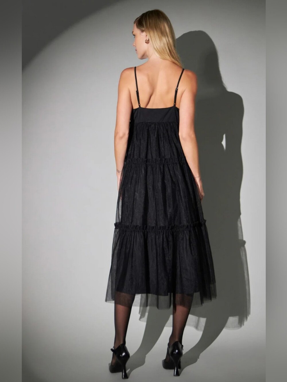 English Factory Tulle Contrast Midi Dress Sz M - Picture 2 of 7